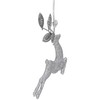 5.5" Silver Glitter Leaping Reindeer Christmas Ornament