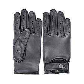 Kango Fitness MENS CLASSIC DRIVING GLOVES (603) CHAUFFEUR LAMBSKIN LEATHER DRESS FASHION MOTOR BIKE GLOVE VINTAGE STYLE BLACK (Medium)