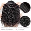 Quqzron Water Wave Human Hair Bundle with Closure(16 18 20