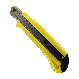 ToolUSA (4 Pack) 6.25" (15.9 cm) Utility Knife | Stainless Steel Snap Blade | Ergonomic Yellow Plastic Handle | Multipurpose Cutting Use