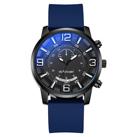 LIWEARE Watch for children, analogue quartz watch, time teaching, boys watch, soft band, learning time, wristwatch, outdoor sports watches, blue, Strap.