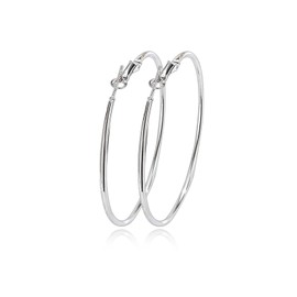 VONALA 925 Sterling Silver Circle Endless Hoop Earrings - Jewellery for Women, 25mm, Sterling Silver, No Gemstone