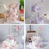 Feawiai 42pzs Decoración Pastel De Mariposa Letrero Feliz Cumpleaño