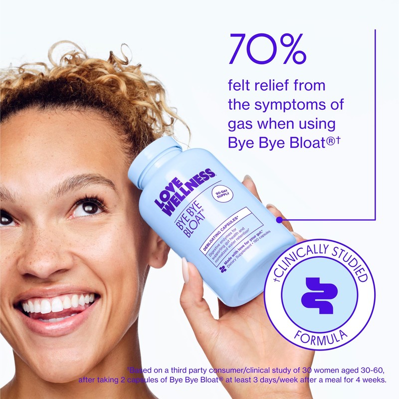 Love Wellness Bye Bye Bloat, Digestive Enzymes | Bloating Relief