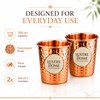 lustre Home Hammered Pure Copper Cups 300ml Set of 2