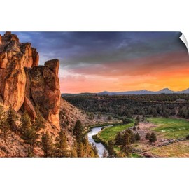 CANVAS ON DEMAND Sunset at Smith Rock State Park in Wall Decal, Oregon Artwork