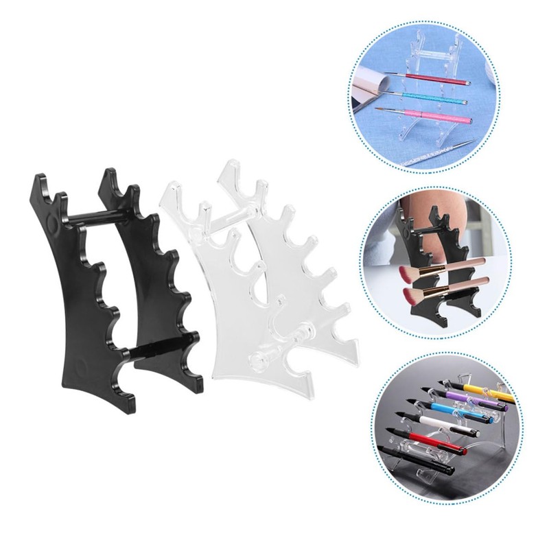 Healeved 2pcs Makeup Brush Holder Display Stand Slots Organizer for