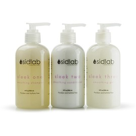 Sleek Shampoo and Conditioner Set with Straightening Gel for Sleek & Shiny Hair - Set of 3 Step Formula (8 Fl Oz)