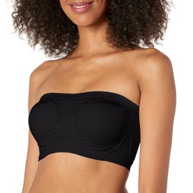 Ahh By Rhonda Shear Women's Bandeau Bra with Removable Pads, Black, Large