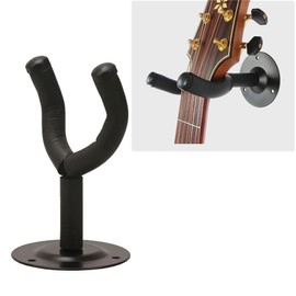 Generic Guitar Stand Wall Mount Bracket Holder, Metal Body Guitar Display Bracket Hanger Hook Holder Stand for Bass Electric Acoustic Guitar & Ukulele Hanger Acoustic Guitar, Small, Black