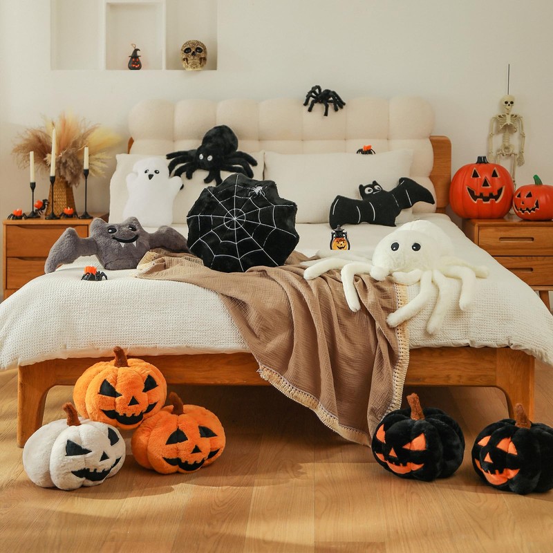 Halloween Spider Pillows, Spider Shaped Throw Pillow for Happy Halloween