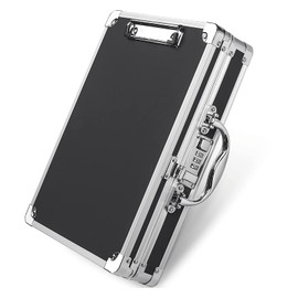 Sooez Combination Lock Clipboard Case, Heavy Duty Clipboard with Storage, Aluminum Locking Briefcase with Handle, Storage Clipboard Maximum Security, 12.6 x 9.6 inch