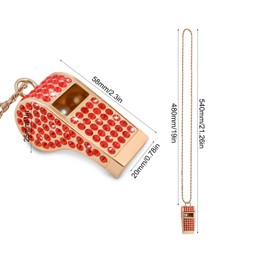 PCTC Crystal-Encrusted Metal Whistle (Red)