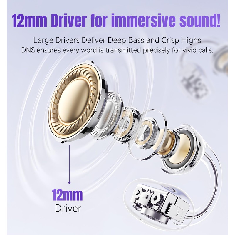 King Lucky Truly upgrade Clip on Earbuds Open Ear Wireless