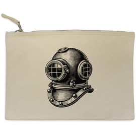 'Vintage Diving Helmet' Canvas Clutch Bag/Accessory Case (CL00036785)