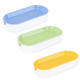 aoozleny 3PCS Household Cat Grass Planter, Plastic Catnip Cat Grass Box, Hydroponic Box Nursery Plants for Pet（Blue, Green, Yellow）