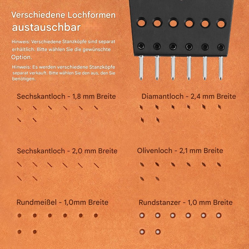 WUTA Removable Circle Leather Hole Punch Tool Professional Leather Spacing