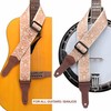 Nefelibata Banjo Strap 2" Wide Full Grain Leather Jacquard Embroidered