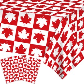 3Pcs Canadian Tablecloths Canadian Flag Printed Tablecloth Happy Canada Day 1st of July Canada Day Maple Leaf Tablecloths Disposable for Country Decoration School Party Sports Events Supplies,87x51In