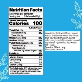 Suzie's 7 Ancient Grain Flatbread Crackers| Pack of 12 | Low-Fat & Vegan, Kosher, Whoelgrain | Healthy Snack Option | 4.5 oz each