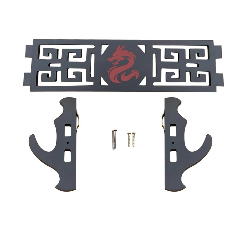 Shadow Cutlery Sword Wall Mount Katana Display Wood Red Felt
