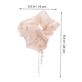 Baluue Cloth Hair Scrunchies Tassel Elegant Hair Accessories for Women and Girls Non-damaging Elastics for Daily Use and Styling