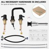 PARLOS Matte Black Widespread Bathroom Sink Faucet with Metal Pop-up