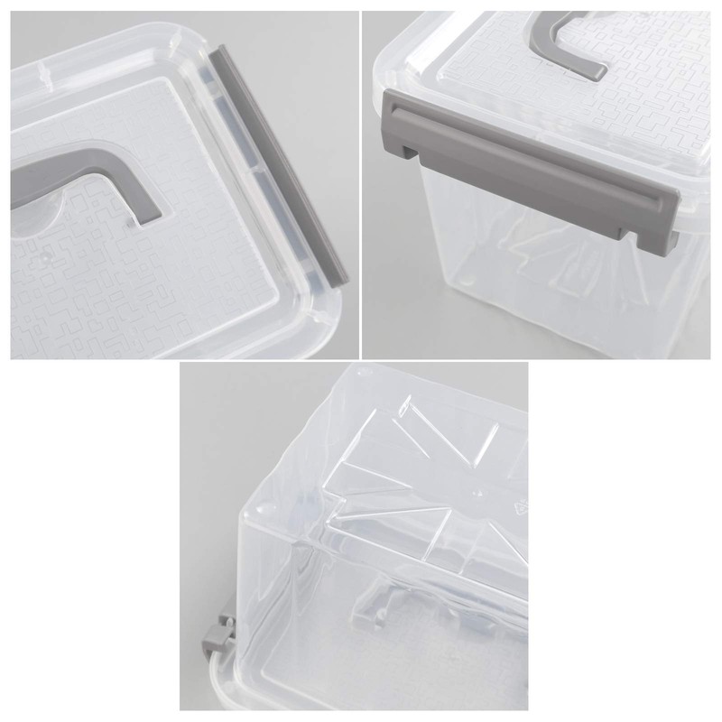 Farmoon 3.5 Quart Clear Storage Bin, Small Plastic Stackable Box/Cotainer