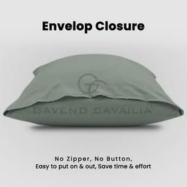 GC GAVENO CAVAILIA Super Soft Pillow Cases 2 Pack - Anti Allergic & Breathable Polycotton Pillow Covers with Envelop Closure - Washable Standard Pillowcases (50x75cm) - Duck Egg