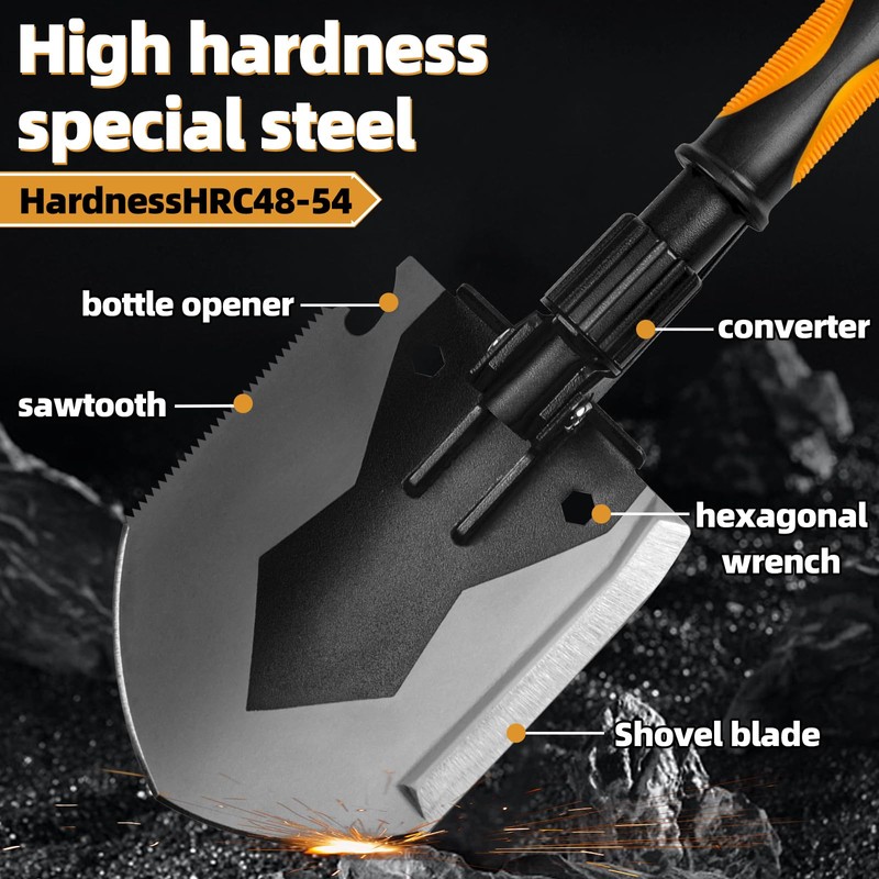 HSWGHWX 28" Tactical Folding Shovel Military Multi-Tool - Entrenching Tool