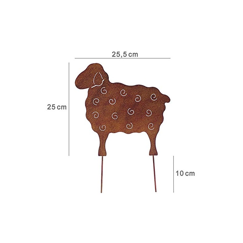 B2S BACK2SEASON Metal Sheep Stake Rust Look Elegant Garden Stake