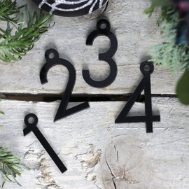 Adventskranz Zahlen Anhänger 1-4 für Kerzen Adventszahlen modern (schwarz)