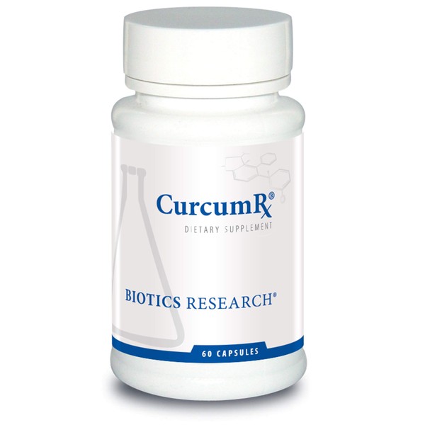 BIOTICS Research CurcumRx All Natural Turmeric Complex. Over 200 Beneficial Turmeric Root nutrients. Antioxidants, Supports Physiological Pathways, 60 Caps