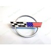 AUTO 2PC Chrome Front & Rear Gas Lid Blue Cross