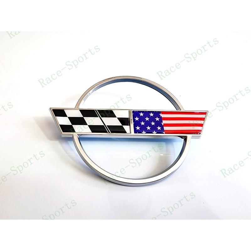 AUTO 2PC Chrome Front & Rear Gas Lid Blue Cross