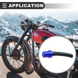 Motoforti Universal Fuel Tank Cap Valve, Aluminum Alloy Rubber, Blue, 1 Pcs