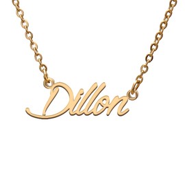 Dillon Name Tag Necklaces for Her His Friends Familys Relationship Memory Jewelry Gift