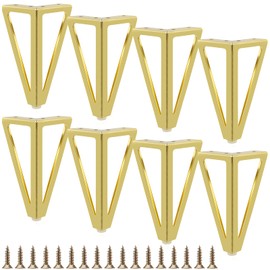 KOHAND 8 Pack 6 Inch Gold Furniture Legs, Triangle Metal Furniture Feet, Hairpin Table Legs Couch Feet Replacement for Sofas, Coffee Tables, Cabinets