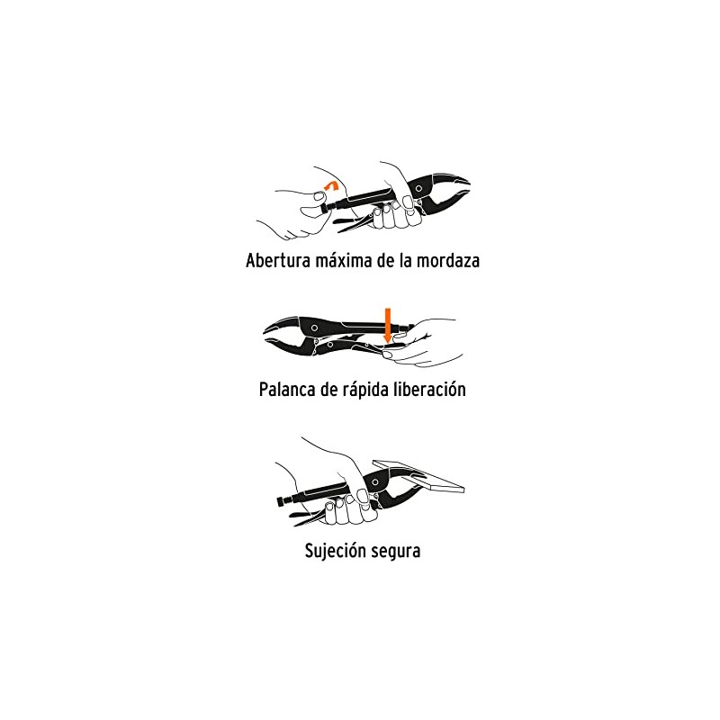 Truper PPT-10A, Pinza de presión 10", mordaza ancha