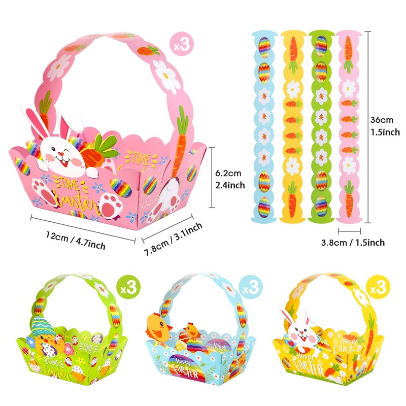 LIHAO Pack of 12 Easter Baskets Craft Idea Easter Nests