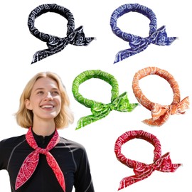 5PCS Neck Scarf 5 Color Cooling Collar Summer Cooling Scarf for Neck Fast Cooling, Keep Cool Ice Headband for Gym Golf Yoga