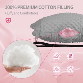 okmaba Hysterectomy Pillow with Pocket for Ice/Hot Packs, Abdominal Surgery Recovery Pillow for Women, Post-Surgery Support Cushion(Grey)