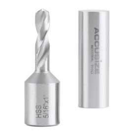 Accusize Industrial Tools 5/16'' Dia of Drill H.S.S. Fully Ground Drill with 3/4 Inch Weldon Shank, 1" Cutting Depth, 0519-1516