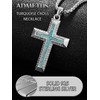 ADMETUS Silver Cross Necklaces for Men Sterling Silver Western Turqupise