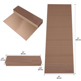 Foldable Yoga Mat-1/4 Inch Thick - Easy to Storage Travel Yoga Mat Foldable Lightweight for Fitness - Anti Slip Folding Exercise Mat for Yoga, Pilates, Home Workout & Floor Exercise(Purple/Black)