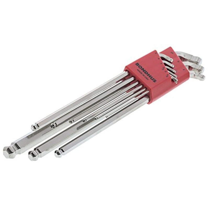 Bondhus 77099 Stubby Double Ball End L-Wrench Set with BriteGuard