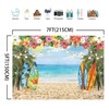 LIVUCEE 7x5ft Hawaiian Beach Photography Backdrop Summer Tropical Luau Palm