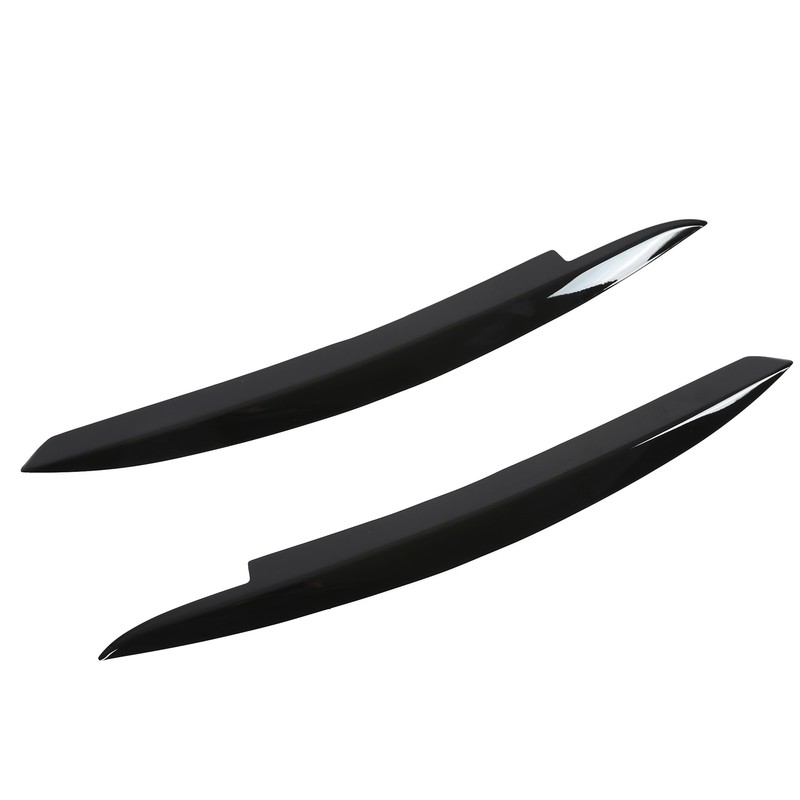 Pair Car Headlight Eyebrows Left Right Glossy Black Modification Replacement