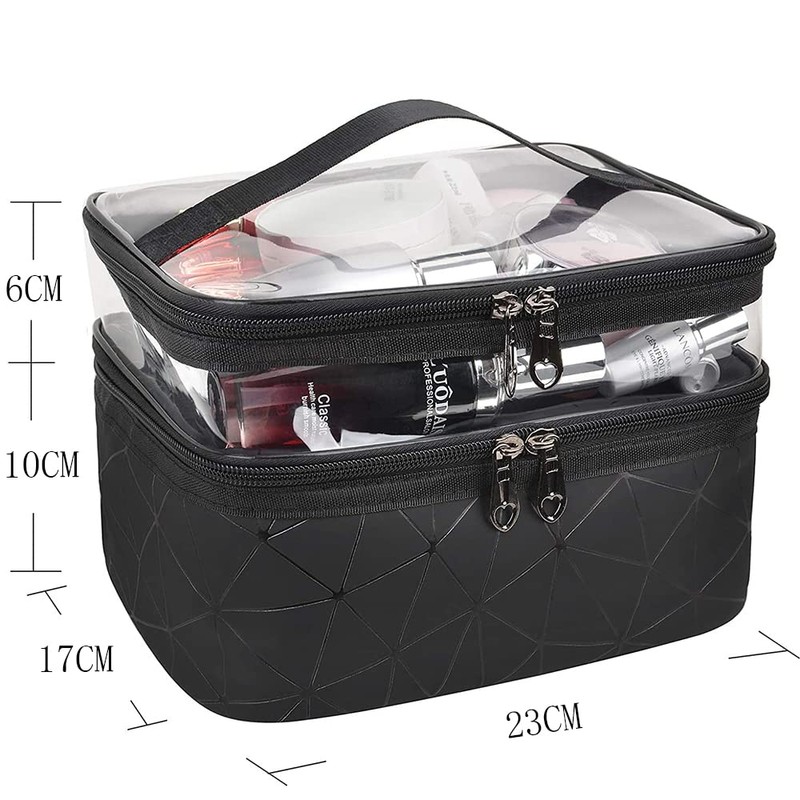 Makeup Bags Double Layer Travel Cosmetic Cases Make up Organizer