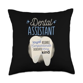 Orthodontist Doctor & Dental Hygienist Designs, Tooth Dental and Dentist Assistants Throw Pillow, 18x18, Multicolor